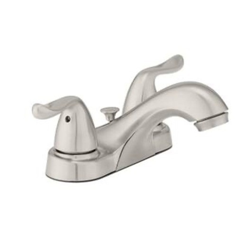 Glacier Bay 4in. Centerset Double Handle Low-Arc Bathroom Faucet- Brushed Nickel